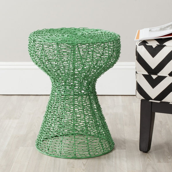 Safavieh Tabitha Iron Chain Stool - Industrial Chic Accent For Modern Spaces, Stylish Seating & Decor Green FOX4503D