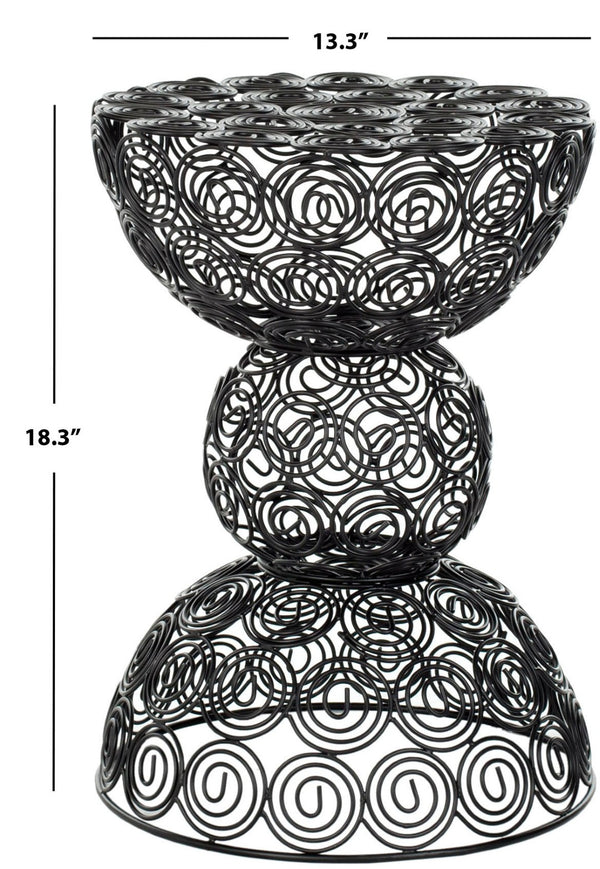 Safavieh Leila Iron Wire Stool - Sculptural Modern Accent For Versatile Seating And Decorative Charm In Decor Black FOX4508A