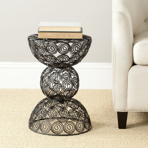 Safavieh Leila Iron Wire Stool - Sculptural Modern Accent For Versatile Seating And Decorative Charm In Decor Black FOX4508A