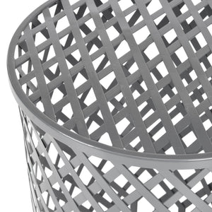 Safavieh Thor Welded Iron Strips Stool - Industrial Accent Table With Diamond Pattern For Modern Spaces Grey Epoxy FOX4510B