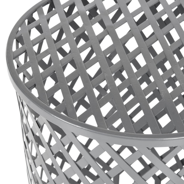 Safavieh Thor Welded Iron Strips Stool - Industrial Accent Table With Diamond Pattern For Modern Spaces Grey Epoxy FOX4510B