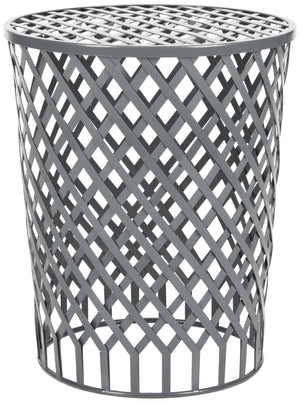 Safavieh Thor Welded Iron Strips Stool - Industrial Accent Table With Diamond Pattern For Modern Spaces Grey Epoxy FOX4510B