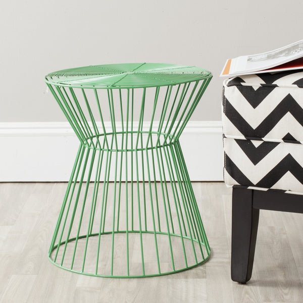 Safavieh Adele Iron Wire Stool - Mid-Century Inspired Accent Seat For Modern Interiors, Versatile & Stylish Green FOX4511D