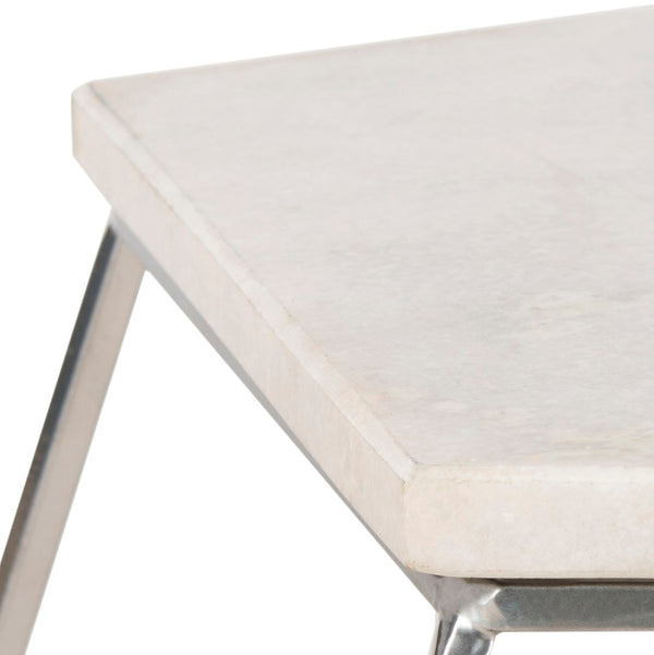 Safavieh Modern Pentagon Marble Top Side Table - Sculptural Accent For Contemporary Living Spaces & Entryways FOX4515A