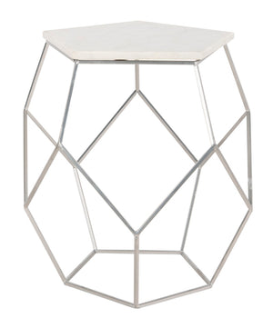 Safavieh Modern Pentagon Marble Top Side Table - Sculptural Accent For Contemporary Living Spaces & Entryways FOX4515A