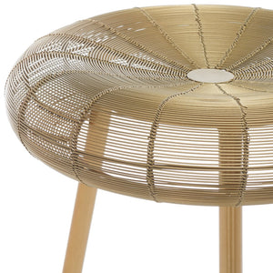 Safavieh Addison Luxe Wire-Weaved Bar Stool – Modern Gold Finish For Upscale Dining & Entertaining Spaces FOX4516A