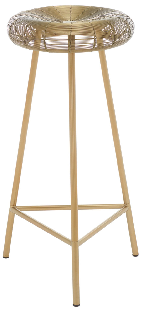 Safavieh Addison Luxe Wire-Weaved Bar Stool – Modern Gold Finish For Upscale Dining & Entertaining Spaces FOX4516A