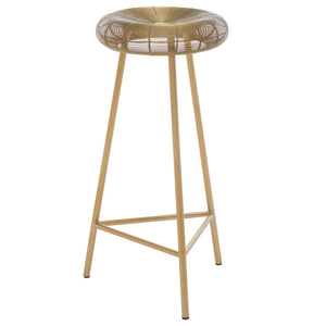 Safavieh Addison Luxe Wire-Weaved Bar Stool – Modern Gold Finish For Upscale Dining & Entertaining Spaces FOX4516A