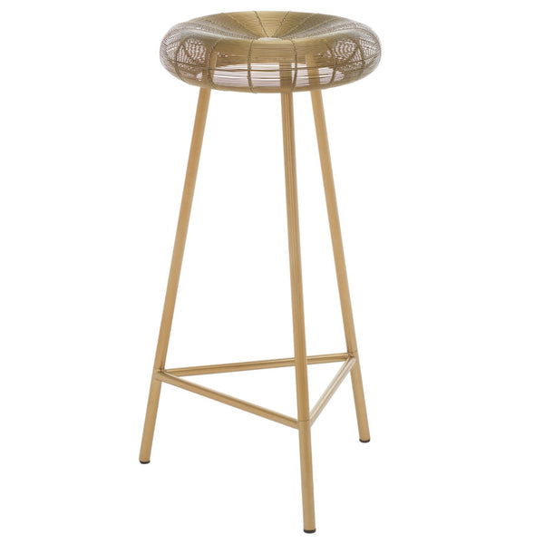Safavieh Addison Luxe Wire-Weaved Bar Stool – Modern Gold Finish For Upscale Dining & Entertaining Spaces FOX4516A