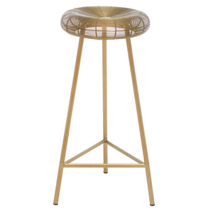 Safavieh Addison Luxe Wire-Weaved Bar Stool – Modern Gold Finish For Upscale Dining & Entertaining Spaces FOX4516A