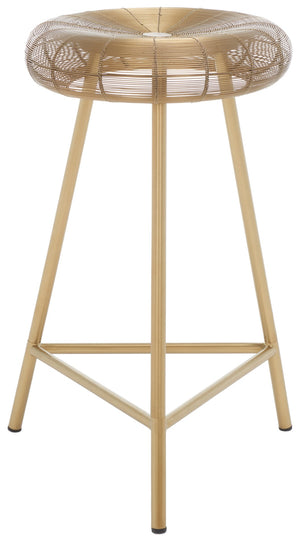 Safavieh Addison Wire-Weaved Counter Stool – Chic Gold Finish, Ergonomic Comfort For Modern Dining Spaces FOX4517A