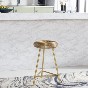Safavieh Addison Wire-Weaved Counter Stool – Chic Gold Finish, Ergonomic Comfort For Modern Dining Spaces FOX4517A