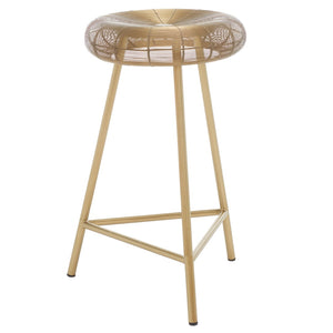 Safavieh Addison Wire-Weaved Counter Stool – Chic Gold Finish, Ergonomic Comfort For Modern Dining Spaces FOX4517A