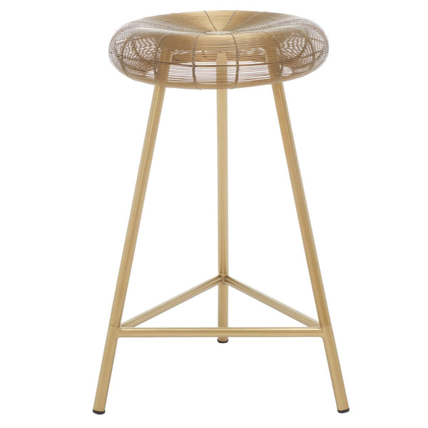 Safavieh Addison Wire-Weaved Counter Stool – Chic Gold Finish, Ergonomic Comfort For Modern Dining Spaces FOX4517A