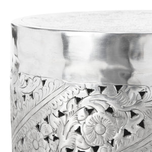 Safavieh Adrien Contemporary Silver End Table With Intricate Pattern - Stylish Accent For Any Space FOX4518A