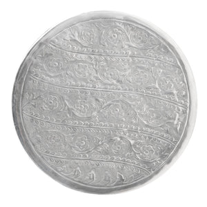 Safavieh Adrien Contemporary Silver End Table With Intricate Pattern - Stylish Accent For Any Space FOX4518A