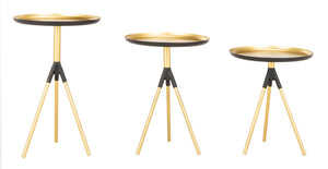 Safavieh Talon Metal Side Table Set Of 3 – Retro-Inspired Design With Gold & Black Finish For Stylish Versatility FOX4523A