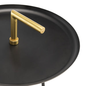 Safavieh Delia Mid-Century Modern Side Table With Gold Accents & Integrated Handle For Easy Portability FOX4524A