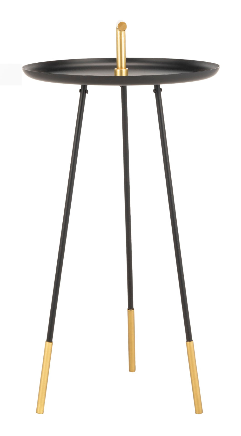 Safavieh Delia Mid-Century Modern Side Table With Gold Accents & Integrated Handle For Easy Portability FOX4524A