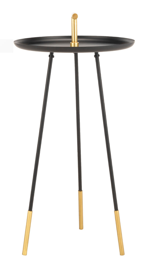 Safavieh Delia Mid-Century Modern Side Table With Gold Accents & Integrated Handle For Easy Portability FOX4524A