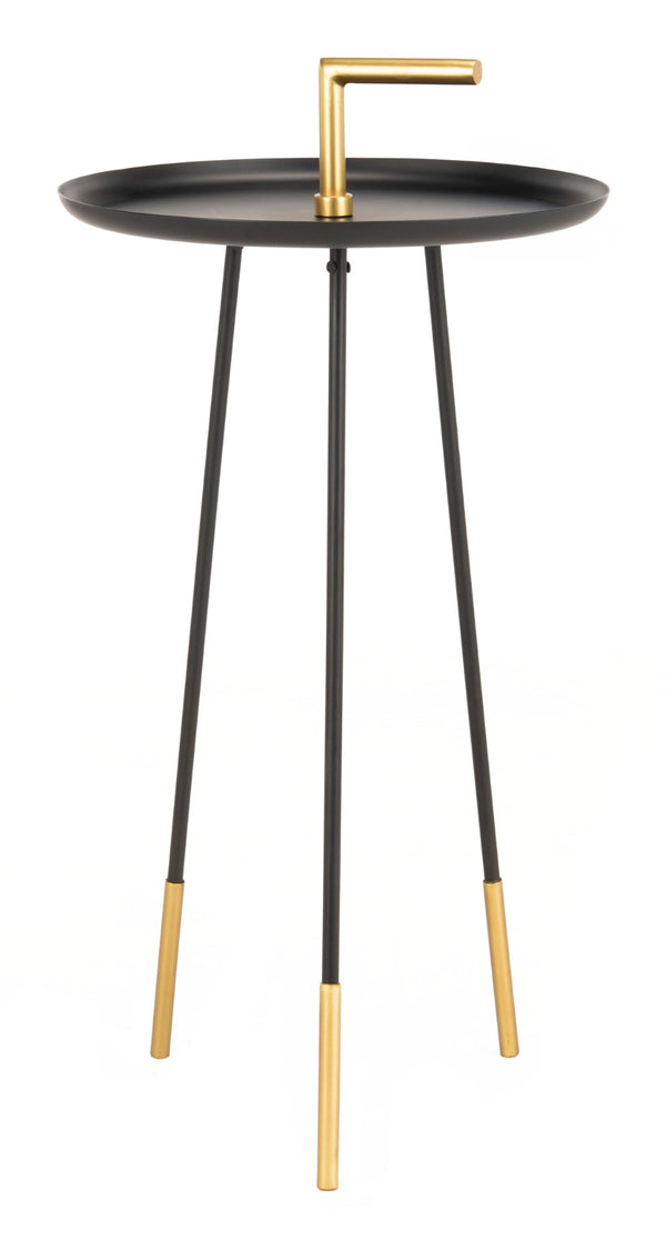 Safavieh Delia Mid-Century Modern Side Table With Gold Accents & Integrated Handle For Easy Portability FOX4524A