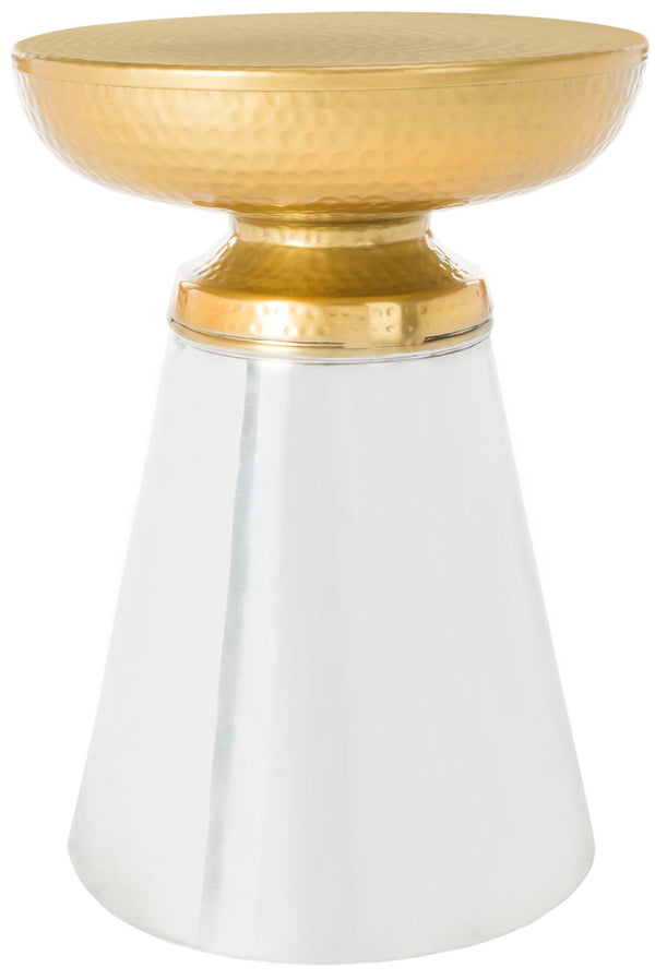Safavieh Dov Contemporary Drum Side Table In Luxe Gold Finish - Elegant Accent For Modern Living Spaces FOX4526A