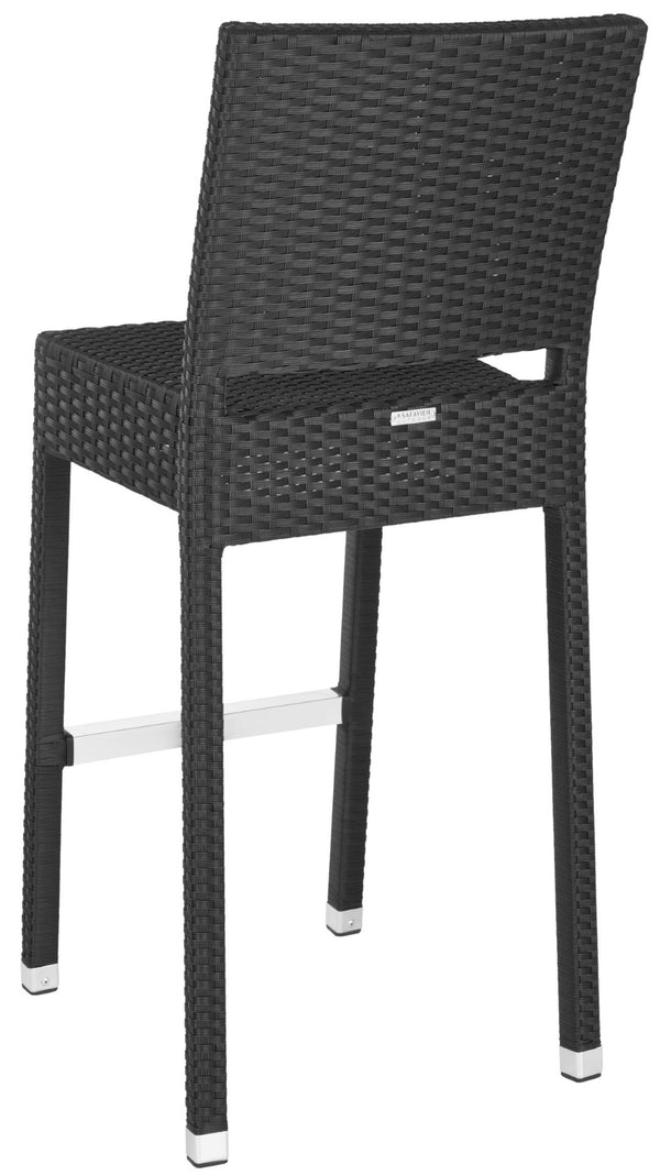 Safavieh Bethel Versatile Indoor Outdoor Bar Stool With Ergonomic Design For Comfort And Easy Maintenance Black FOX5201A