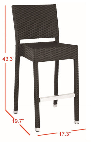 Safavieh Bethel Versatile Indoor Outdoor Bar Stool With Ergonomic Design For Comfort And Easy Maintenance Black FOX5201A