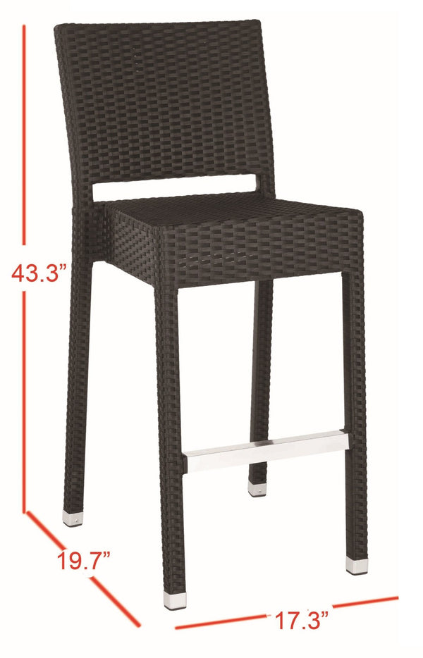 Safavieh Bethel Versatile Indoor Outdoor Bar Stool With Ergonomic Design For Comfort And Easy Maintenance Black FOX5201A
