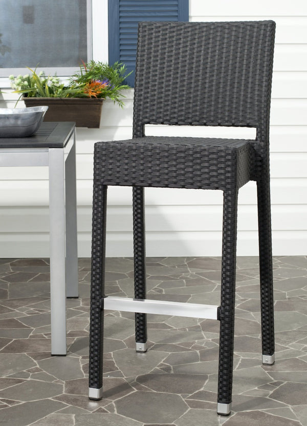 Safavieh Bethel Versatile Indoor Outdoor Bar Stool With Ergonomic Design For Comfort And Easy Maintenance Black FOX5201A