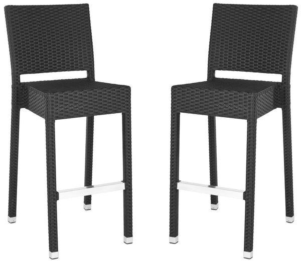 Safavieh Bethel Versatile Indoor Outdoor Bar Stool With Ergonomic Design For Comfort And Easy Maintenance Black FOX5201A