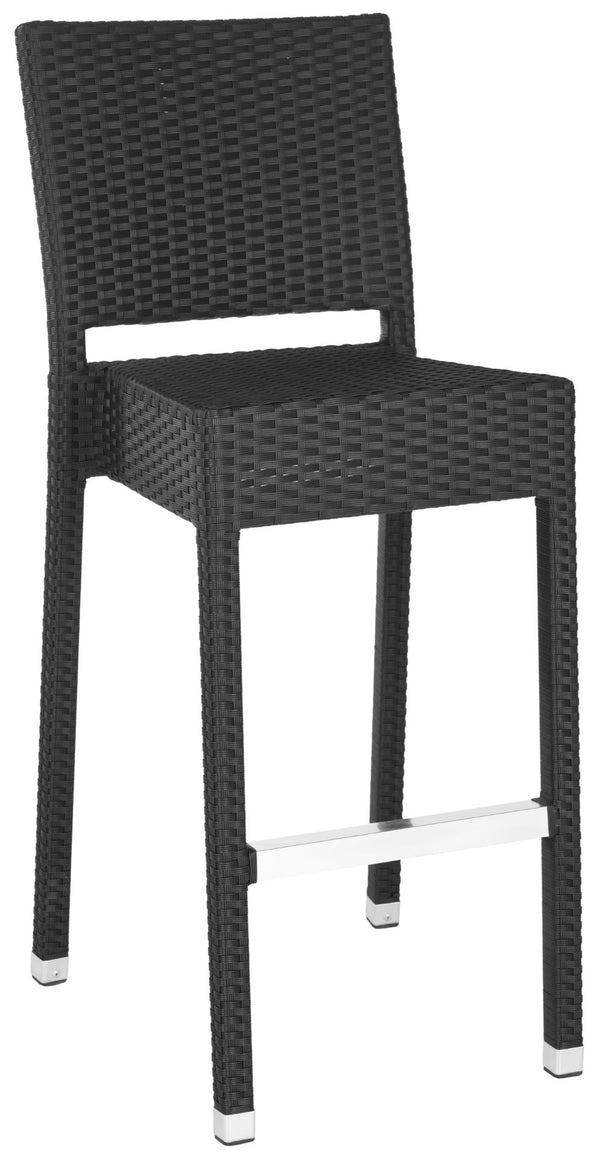 Safavieh Bethel Versatile Indoor Outdoor Bar Stool With Ergonomic Design For Comfort And Easy Maintenance Black FOX5201A
