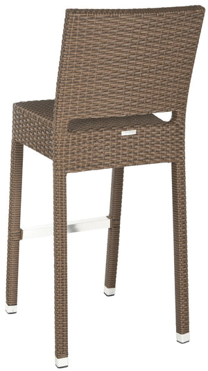 Safavieh Bethel Versatile Indoor Outdoor Bar Stool With Ergonomic Design For Comfort And Easy Maintenance Brown FOX5201B