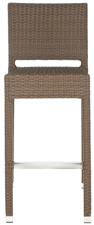 Safavieh Bethel Versatile Indoor Outdoor Bar Stool With Ergonomic Design For Comfort And Easy Maintenance Brown FOX5201B