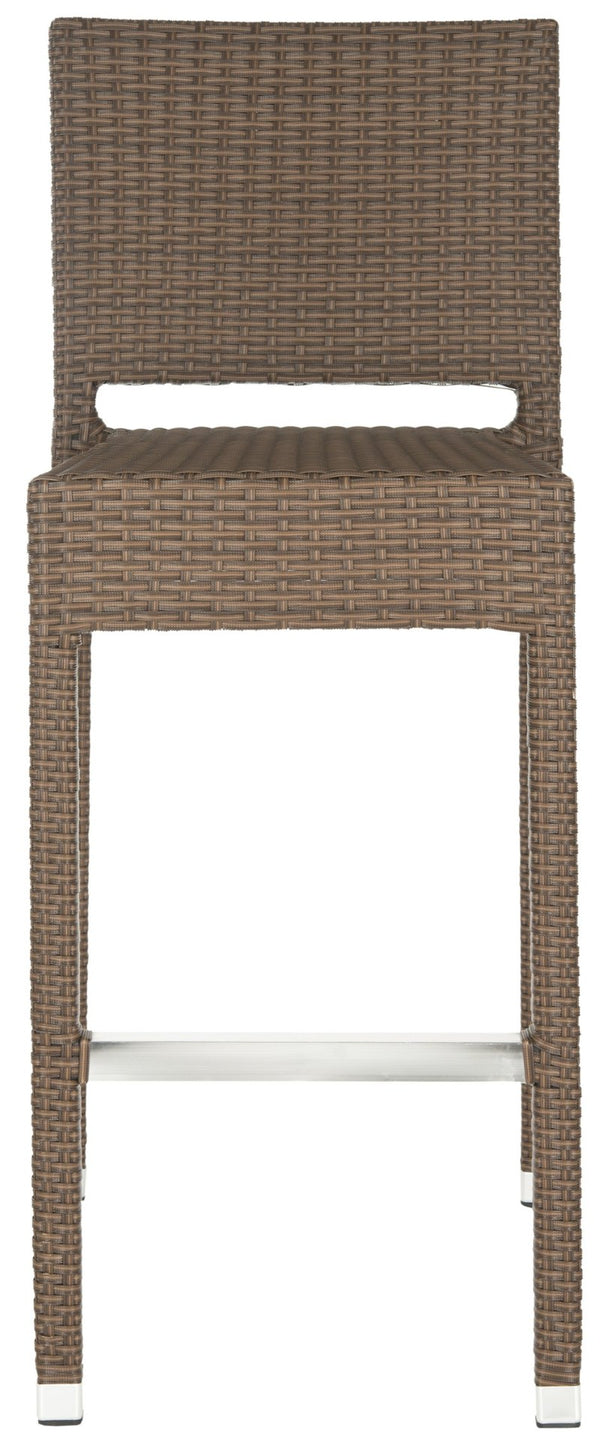 Safavieh Bethel Versatile Indoor Outdoor Bar Stool With Ergonomic Design For Comfort And Easy Maintenance Brown FOX5201B