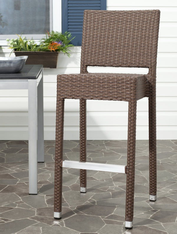 Safavieh Bethel Versatile Indoor Outdoor Bar Stool With Ergonomic Design For Comfort And Easy Maintenance Brown FOX5201B