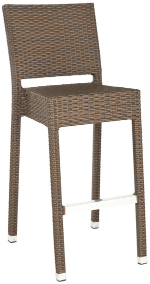 Safavieh Bethel Versatile Indoor Outdoor Bar Stool With Ergonomic Design For Comfort And Easy Maintenance Brown FOX5201B