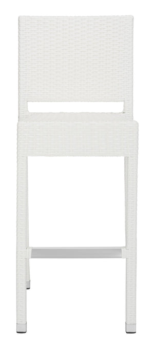 Safavieh BETHEL Stackable Barstool for Indoor & Outdoor Use | Durable Aluminum Frame & Stylish Design White FOX5201C