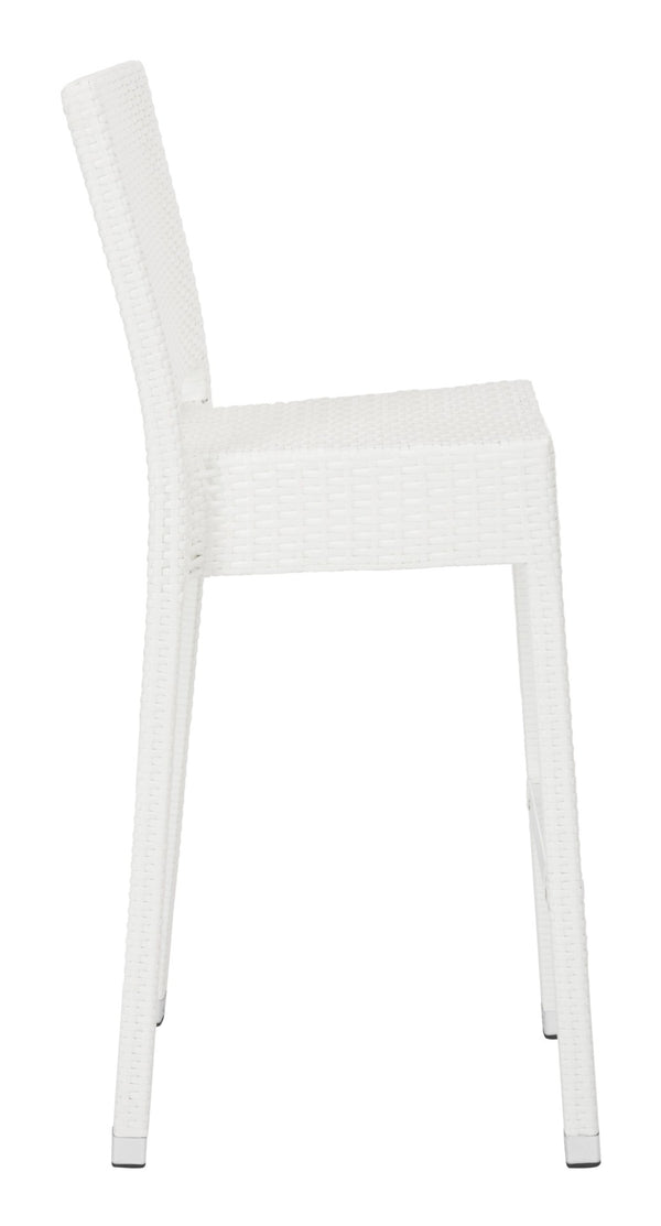 Safavieh BETHEL Stackable Barstool for Indoor & Outdoor Use | Durable Aluminum Frame & Stylish Design White FOX5201C