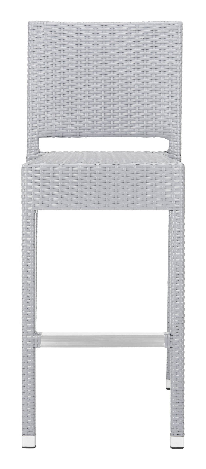 Safavieh BETHEL Stackable Barstool for Indoor & Outdoor Use | Durable Aluminum Frame & Stylish Design Grey FOX5201D