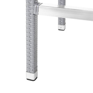 Safavieh BETHEL Stackable Barstool for Indoor & Outdoor Use | Durable Aluminum Frame & Stylish Design Grey FOX5201D