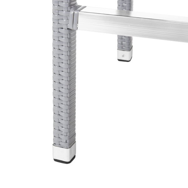 Safavieh BETHEL Stackable Barstool for Indoor & Outdoor Use | Durable Aluminum Frame & Stylish Design Grey FOX5201D