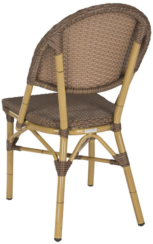 Safavieh BARROW Arm Chair Set of Two - Retro Tropical Style for Indoor & Outdoor Seating, Weather-Ready Design Brown FOX5203A-SET2