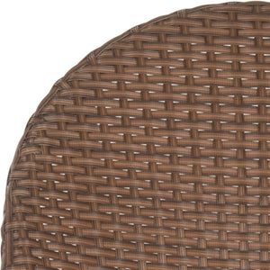 Safavieh BARROW Arm Chair Set of Two - Retro Tropical Style for Indoor & Outdoor Seating, Weather-Ready Design Brown FOX5203A-SET2