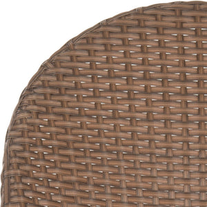 Safavieh BARROW Arm Chair Set of Two - Retro Tropical Style for Indoor & Outdoor Seating, Weather-Ready Design Brown FOX5203A-SET2