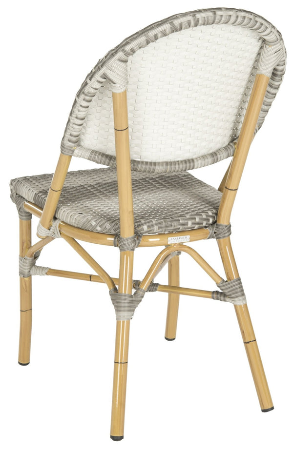 Safavieh BARROW Arm Chair Set of Two - Retro Tropical Style for Indoor & Outdoor Seating, Weather-Ready Design Grey FOX5203B-SET2