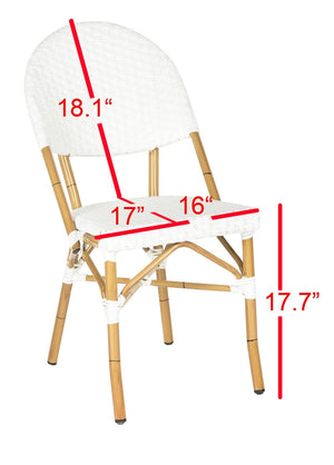Safavieh BARROW Arm Chair Set of Two - Retro Tropical Style for Indoor & Outdoor Seating, Weather-Ready Design Off White FOX5203C-SET2