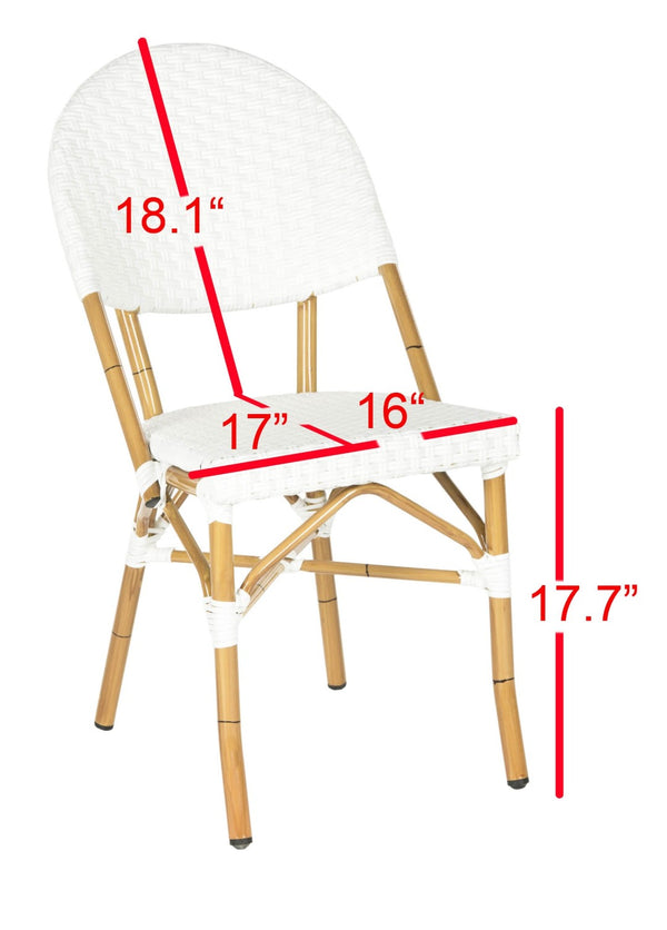 Safavieh BARROW Arm Chair Set of Two - Retro Tropical Style for Indoor & Outdoor Seating, Weather-Ready Design Off White FOX5203C-SET2