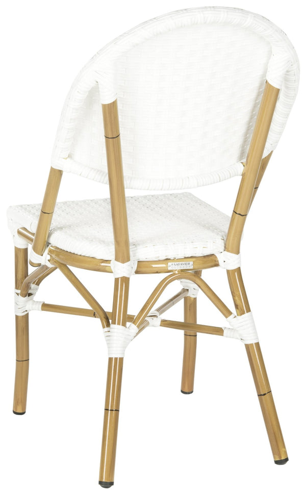 Safavieh BARROW Arm Chair Set of Two - Retro Tropical Style for Indoor & Outdoor Seating, Weather-Ready Design Off White FOX5203C-SET2