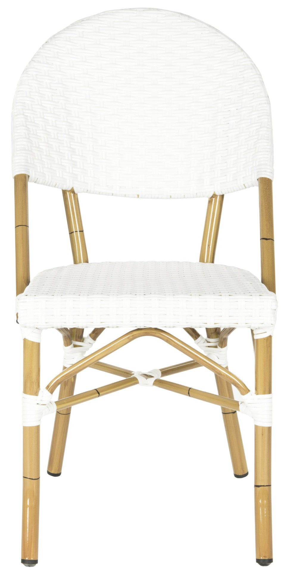 Safavieh BARROW Arm Chair Set of Two - Retro Tropical Style for Indoor & Outdoor Seating, Weather-Ready Design Off White FOX5203C-SET2